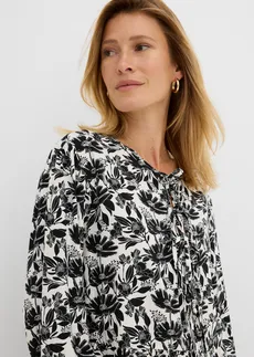 Dlhá tunika z viskózy • biela/čierna potlačená • obchod bonprix