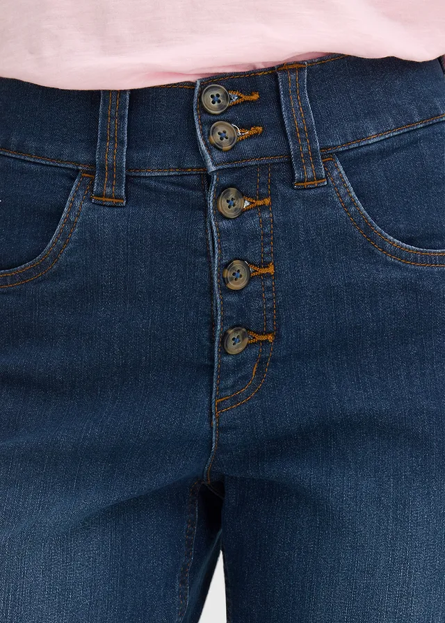 Strečové džíny Straight, High Waist • tmavě modrý denim used • bonprix obchod