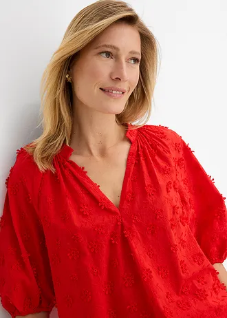 Blouse longue 100% coton • fraise • Boutique bonprix