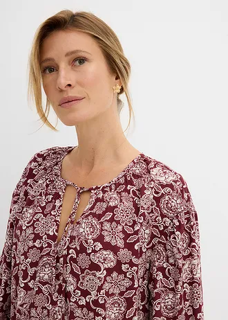 Tuniekjurk van soepele viscose • robijnrood-lichtroze met print • bonprix online shop