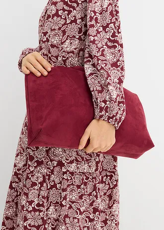 Robe-tunique en viscose fluide • rouge rubis-rose clair imprimé • Boutique bonprix