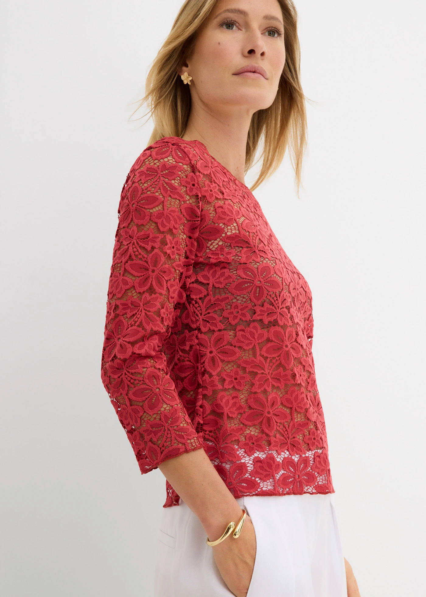 T-shirt manches longues cintré • rouge cerise • Boutique bonprix