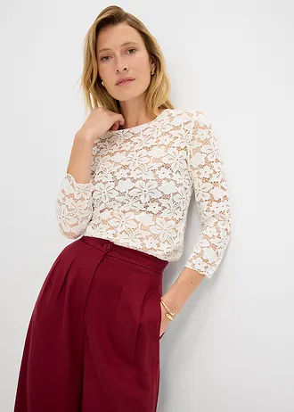 T-shirt manches longues cintré • ecru • Boutique bonprix