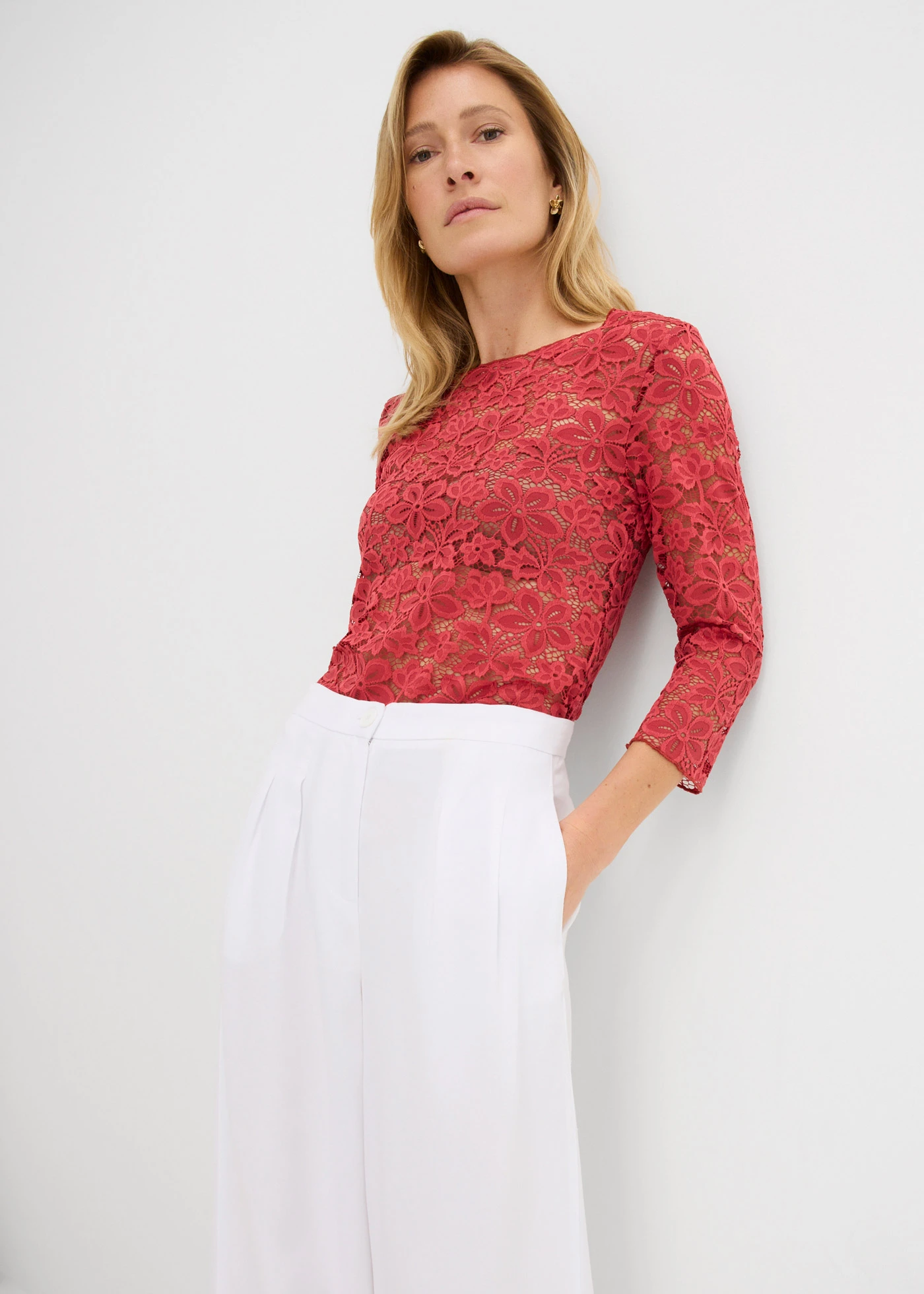 T-shirt manches longues cintré • rouge cerise • Boutique bonprix