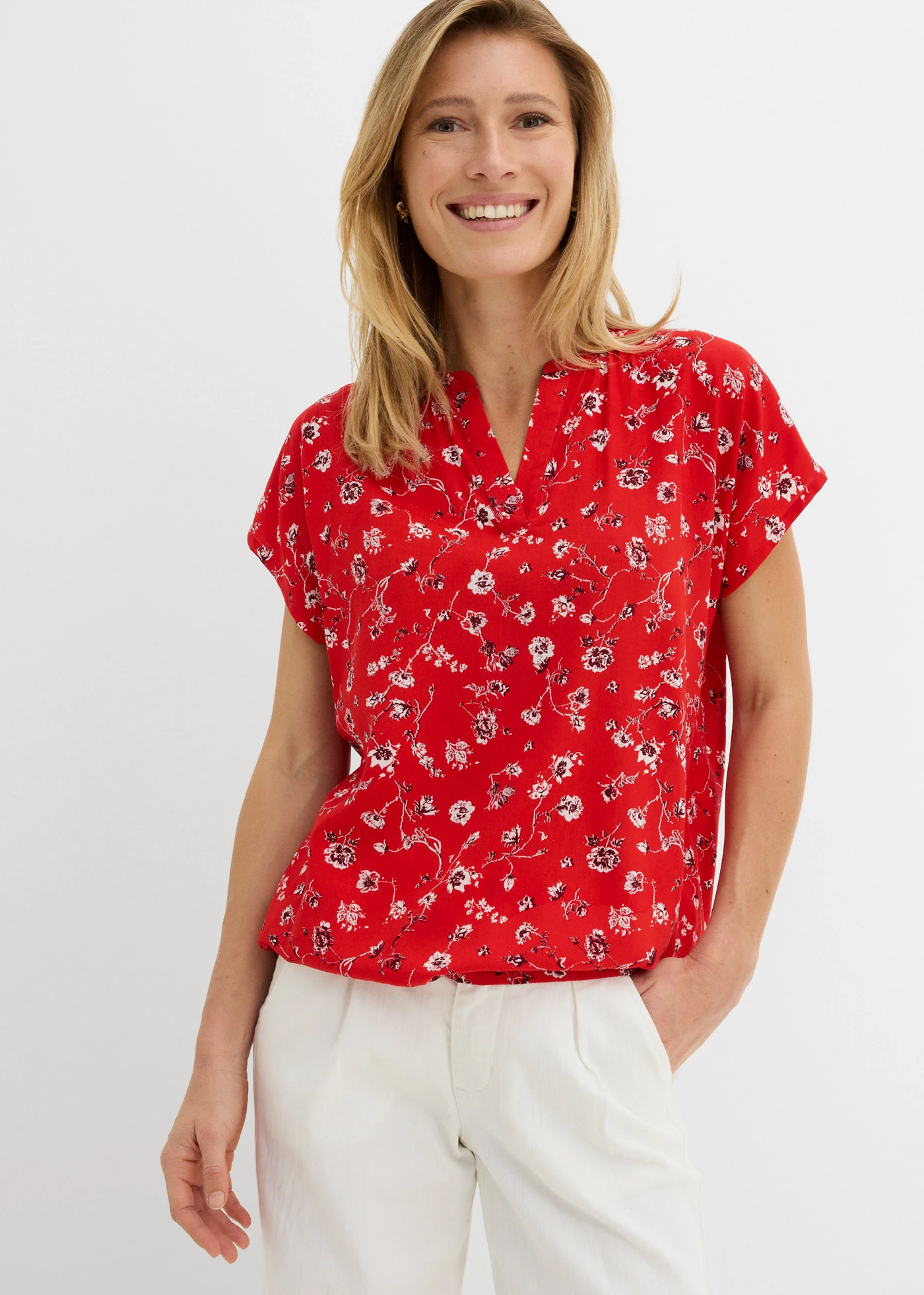Blouse en viscose fluide • fraise floral • Boutique bonprix