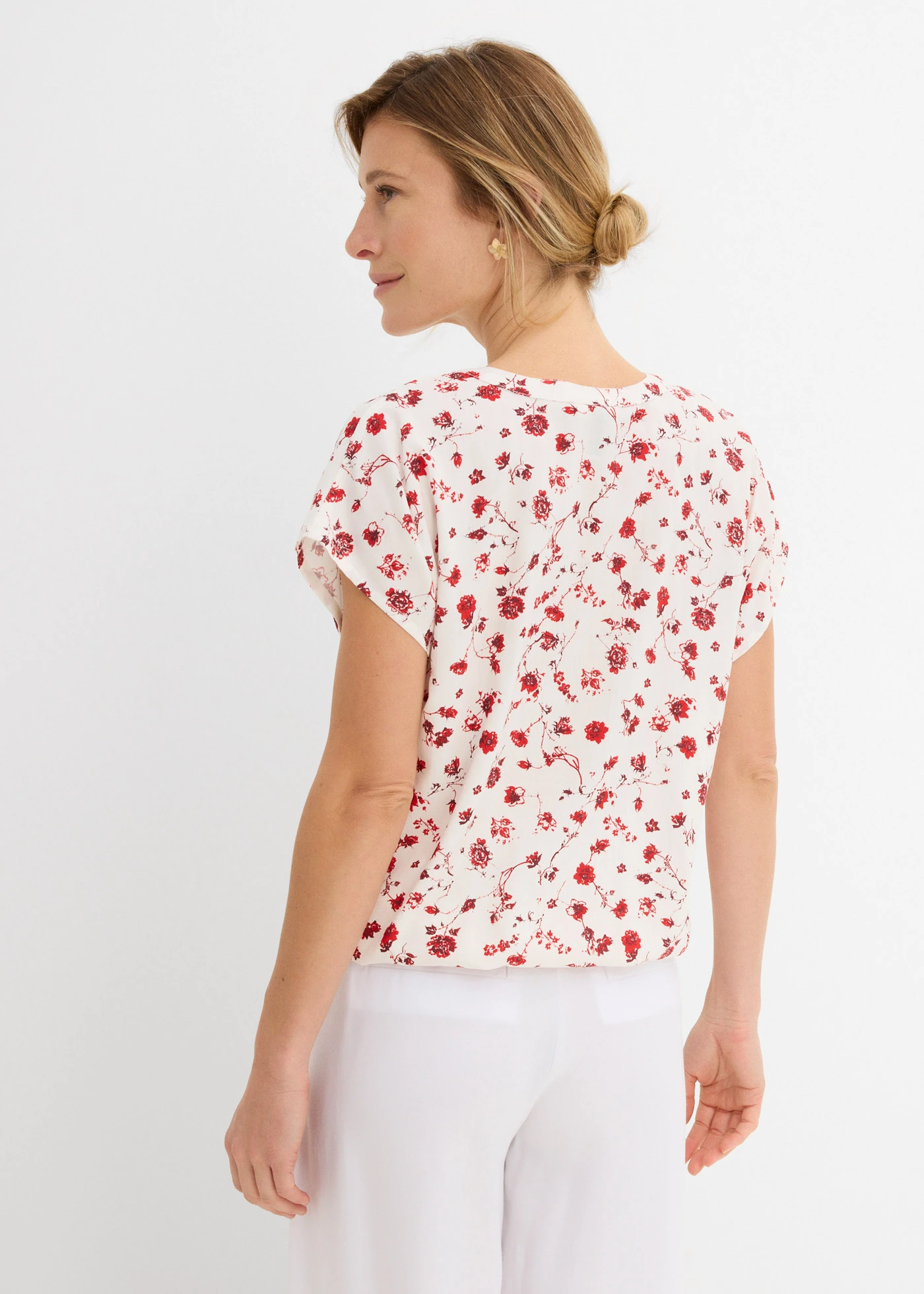 Blouse en viscose fluide • écru floral • Boutique bonprix