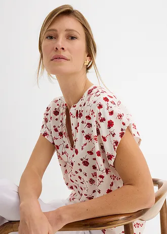 Blouse en viscose fluide • écru floral • Boutique bonprix