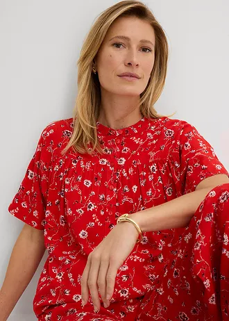 Blouse ample en viscose fluide • fraise floral • Boutique bonprix