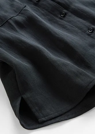 Chemisier manches courtes fluide en lyocell mélangé • noir • Boutique bonprix