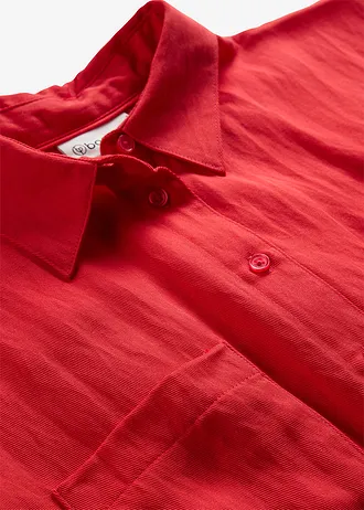 Overhemdblouse in een soepele lyocellmix • aardbeirood • bonprix online shop