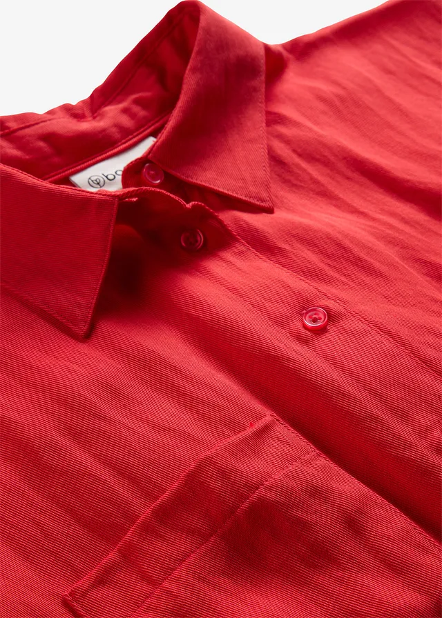 Overhemdblouse in een soepele lyocellmix • aardbeirood • product-page.page-title-suffix