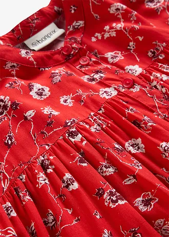 Blouse van soepele viscose • aardbeirood gebloemd • bonprix online shop