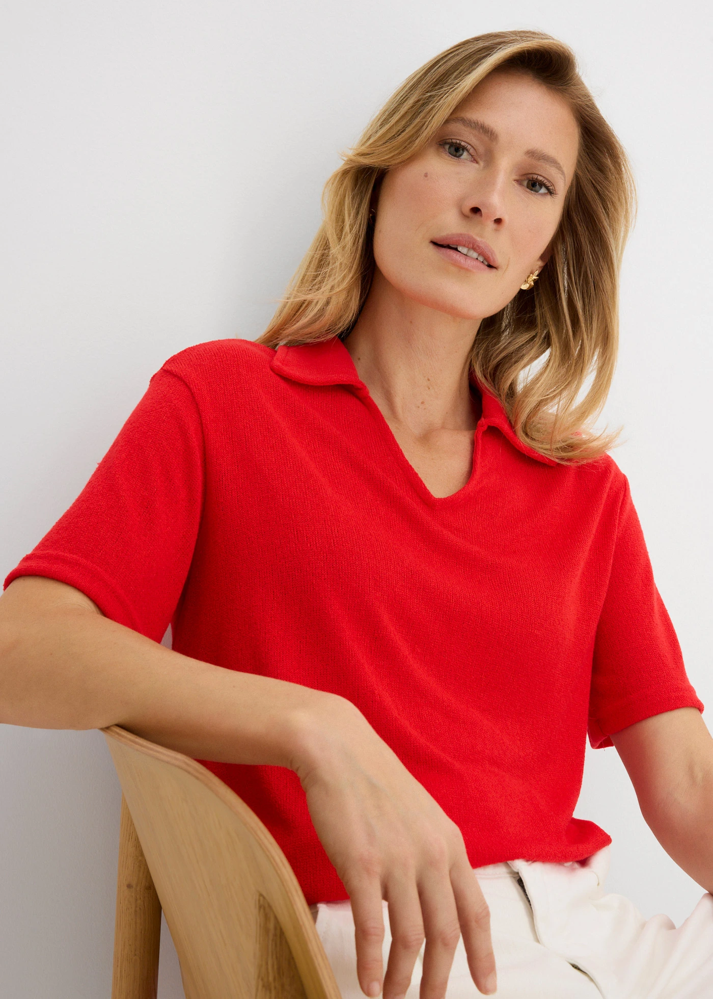 Polo aspect maille • fraise • Boutique bonprix