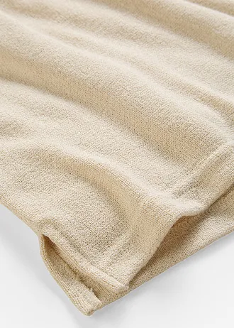 Bluză polo cu aspect tricotat • bej nisipiu mat • magazin bonprix