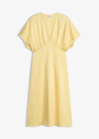 Robe midi en satin brillant • jaune clair • Boutique bonprix