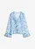 Chiffon blouse met volants, Kleur: poederblauw gebloemd