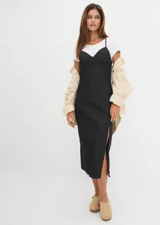 Robe en jean fendue • noir denim • Boutique bonprix