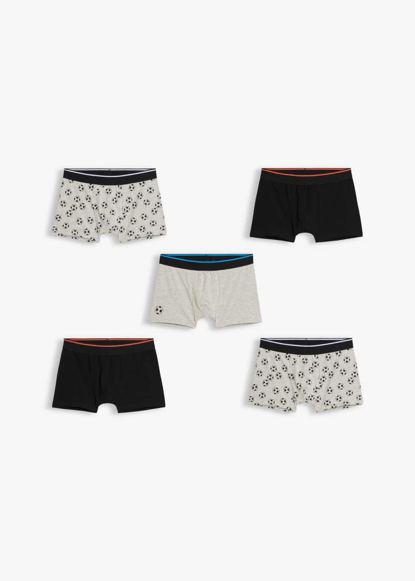 Strakke boxer met zacht katoen (set van 5) • lichtgrijs gemêleerd+zwart • bonprix online shop