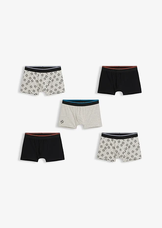 Strakke boxer met zacht katoen (set van 5), Kleur: lichtgrijs gemêleerd+zwart
