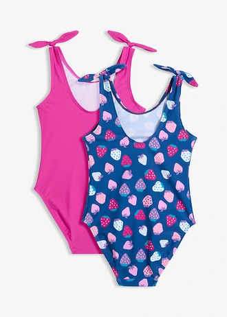 Badpak (set van 2), Kleur: gentiaanblauw met print