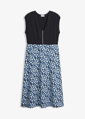 Midi dzsörzé ruha viszkóz-keverékből