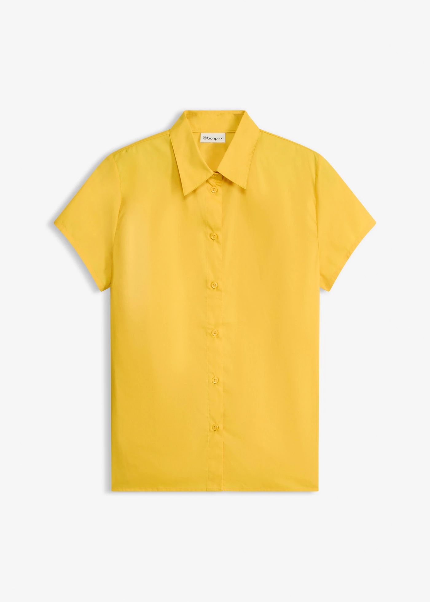 Popeline blouse met korte mouwen • saffraangeel • bonprix online shop