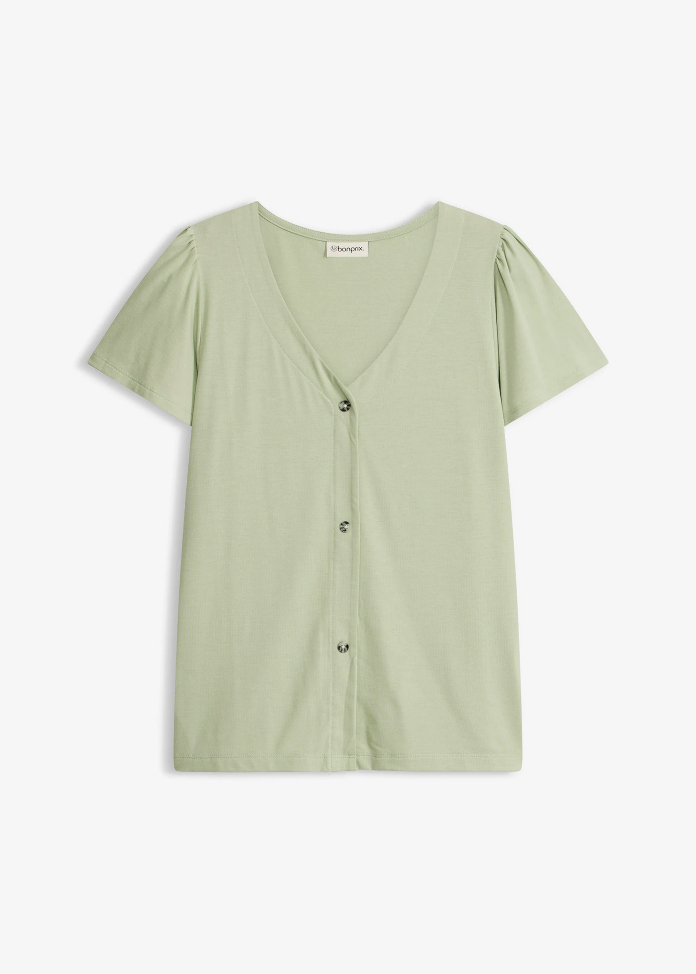 T-shirt boutonné • vert pâle • Boutique bonprix