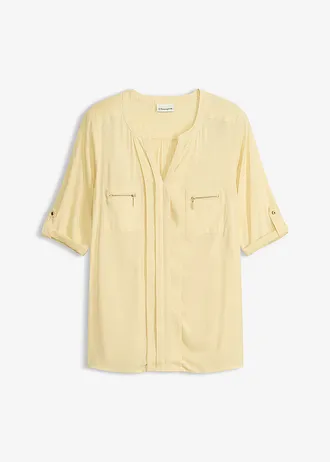 Blouse en viscose fluide, Couleur: jaune pastel
