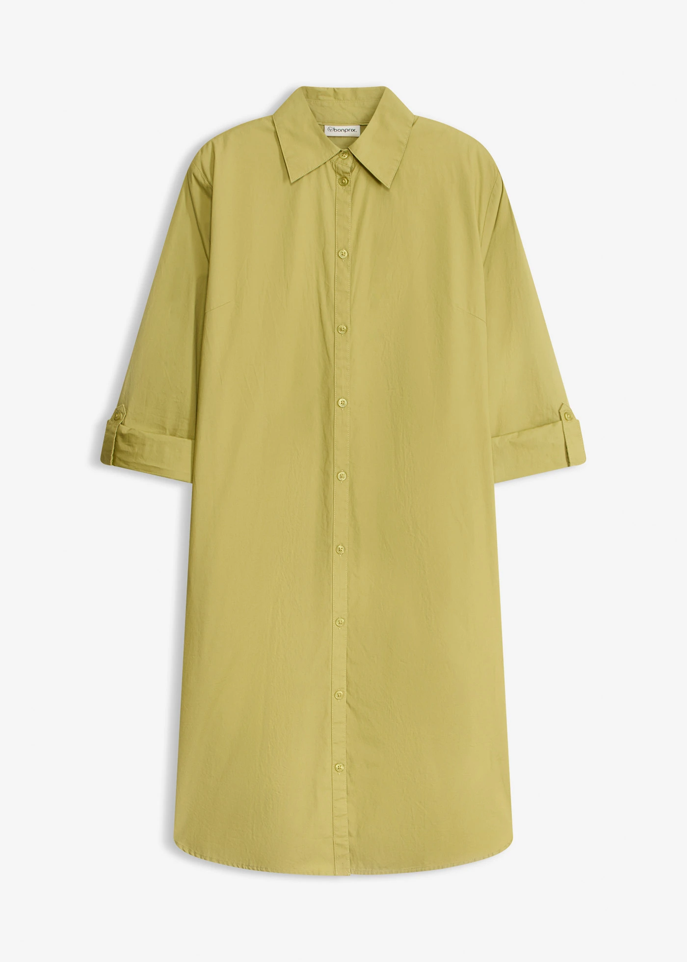 Robe-chemise en popeline de coton • vert cactus • Boutique bonprix