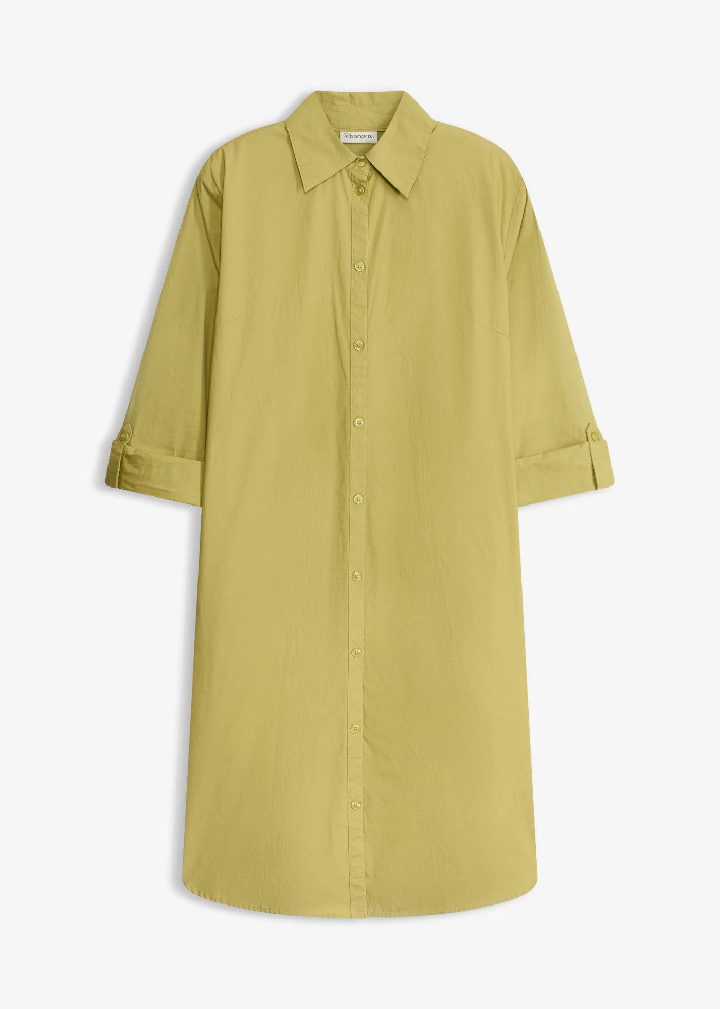 Rochie-cămașă din poplin de bumbac • verde cactus • magazin bonprix