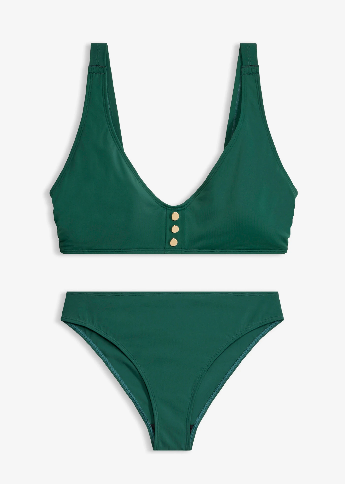 Bikini brassière détail boutons (2 pces) • vert forêt-doré • Boutique bonprix