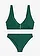 Bralette bikini met knoopdetails (2-dlg. set), Kleur: bosgroen-goudkleur