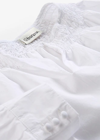 Tunika z domieszką jedwabiu • biały • sklep bonprix