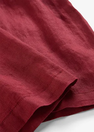 Kalhoty bez zapínání, z čistého lnu • rubínově červená • bonprix obchod