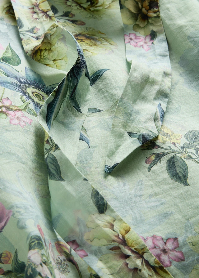 Maxi jurk van ramie • bleekgroen gedessineerd • product-page.page-title-suffix