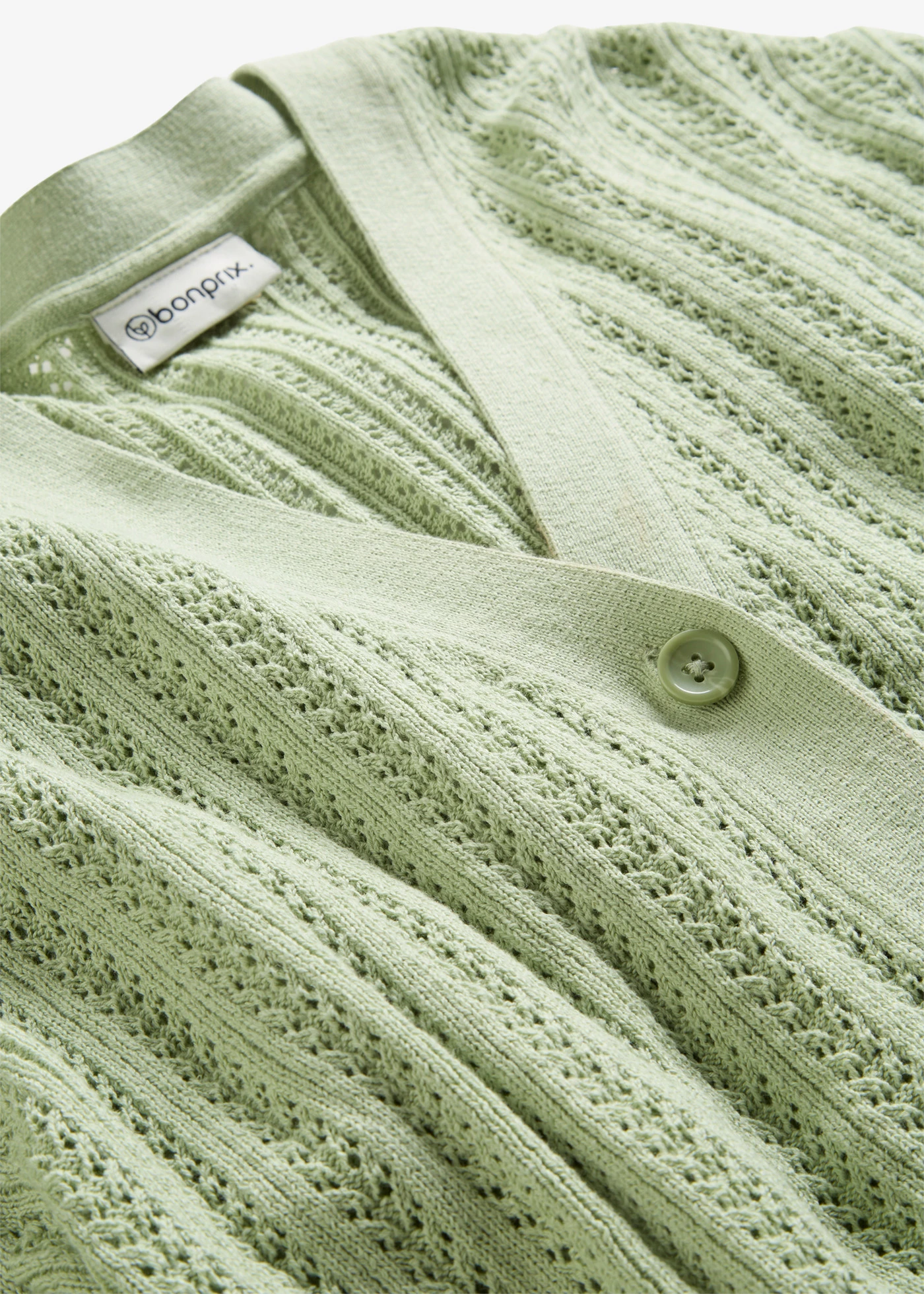 Ajour-vest met linnen • lichtgroen • bonprix online shop