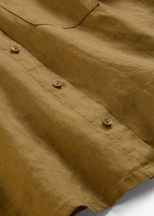 Wijde blouse met korte mouwen van puur linnen • natuurgroen • product-page.page-title-suffix