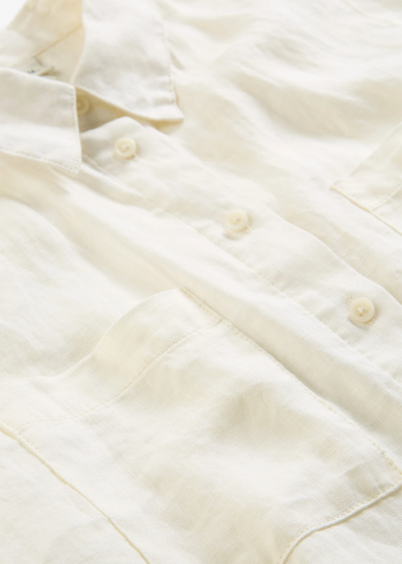 Wijde blouse met korte mouwen van puur linnen • wolwit • bonprix online shop