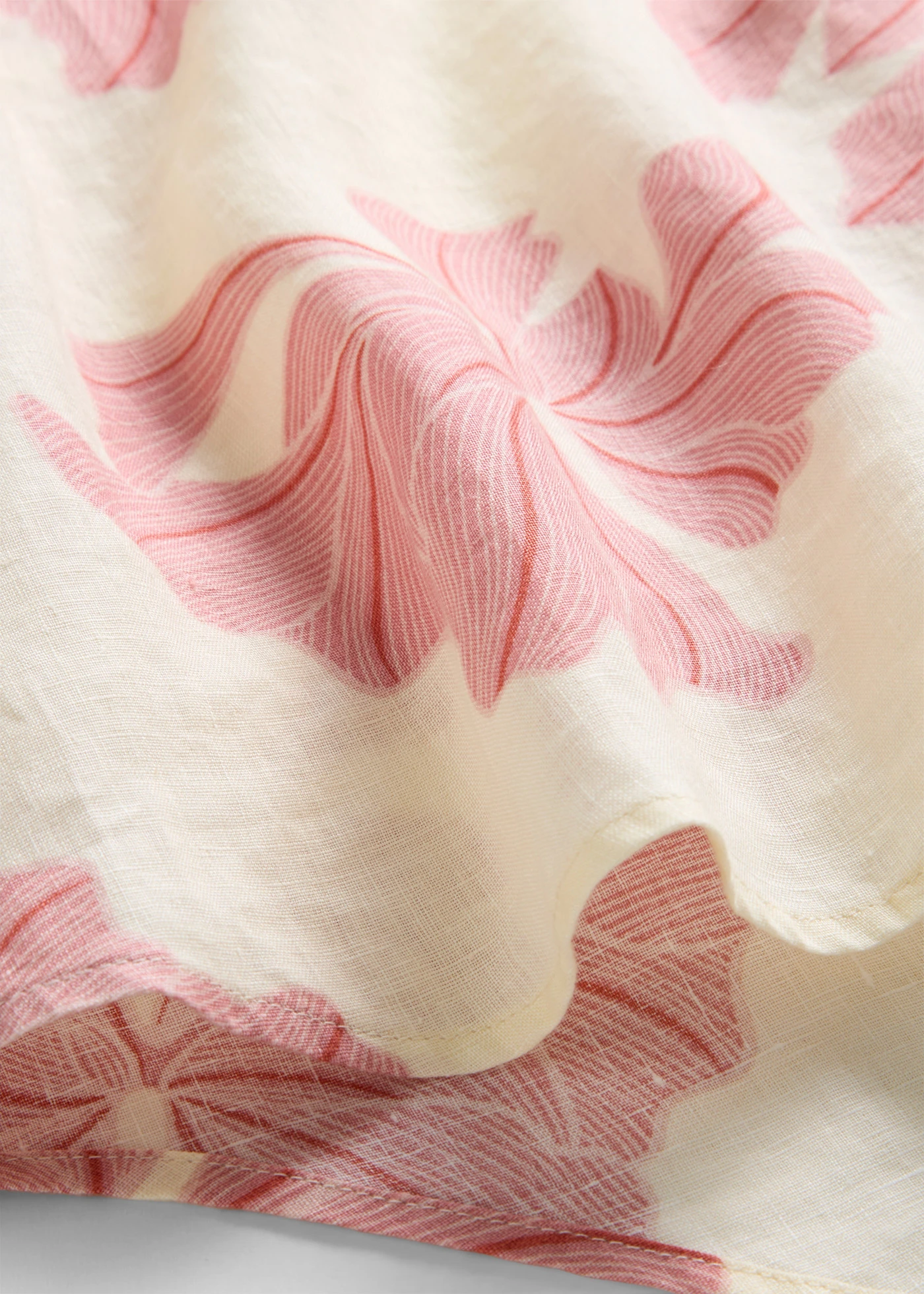 Tunique 100% lin • beige-rouge cerise imprimé • Boutique bonprix