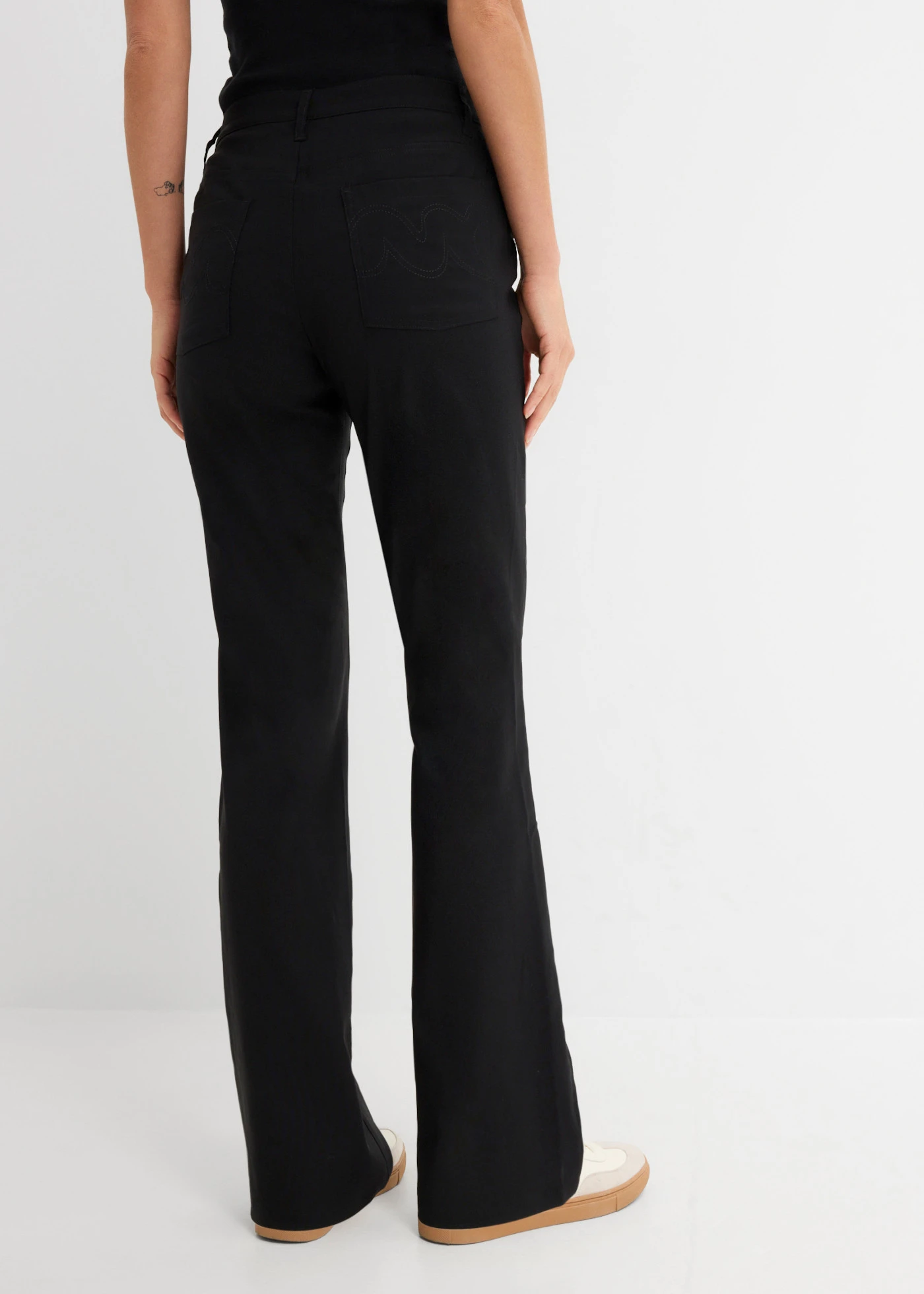 Strečové bengalínové kalhoty, Bootcut • černá • bonprix obchod