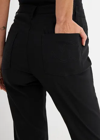Spodnie z bengaliny ze stretchem o kroju bootcut, z mieszanki wiskozy • czarny • sklep bonprix