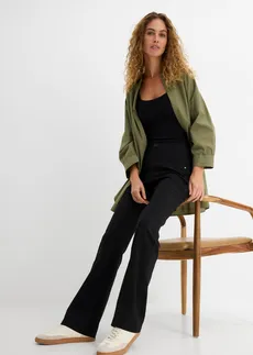 Strečové bengalínové kalhoty, Bootcut • černá • bonprix obchod