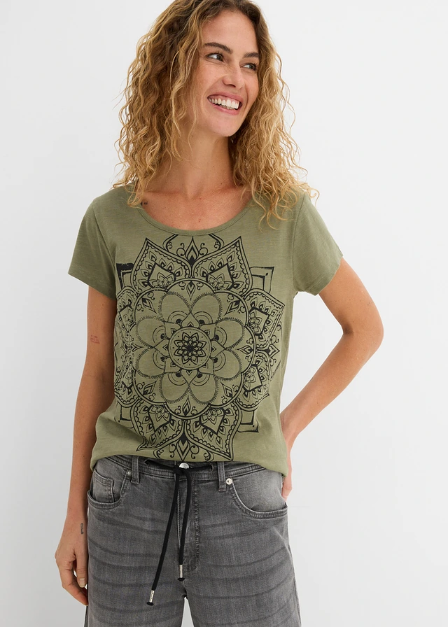 T-shirt fil flammé manches courtes