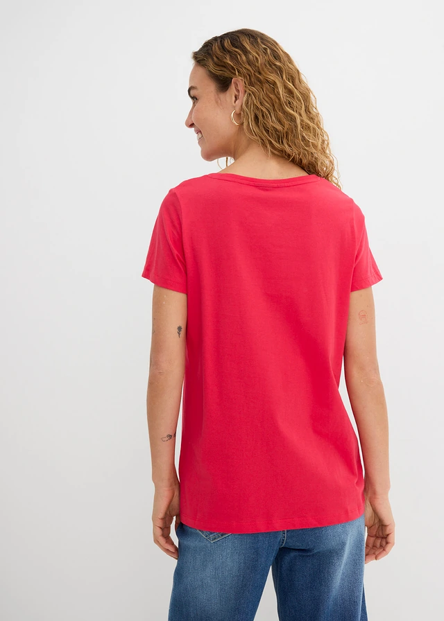 Katoenen shirt met hart van biologisch katoen • granaatrood • product-page.page-title-suffix