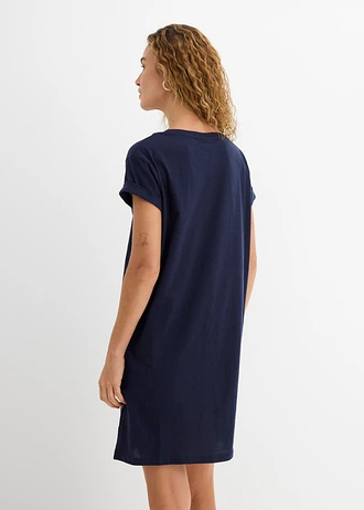 Jersey jurk met biologisch katoen • donkerblauw • bonprix online shop
