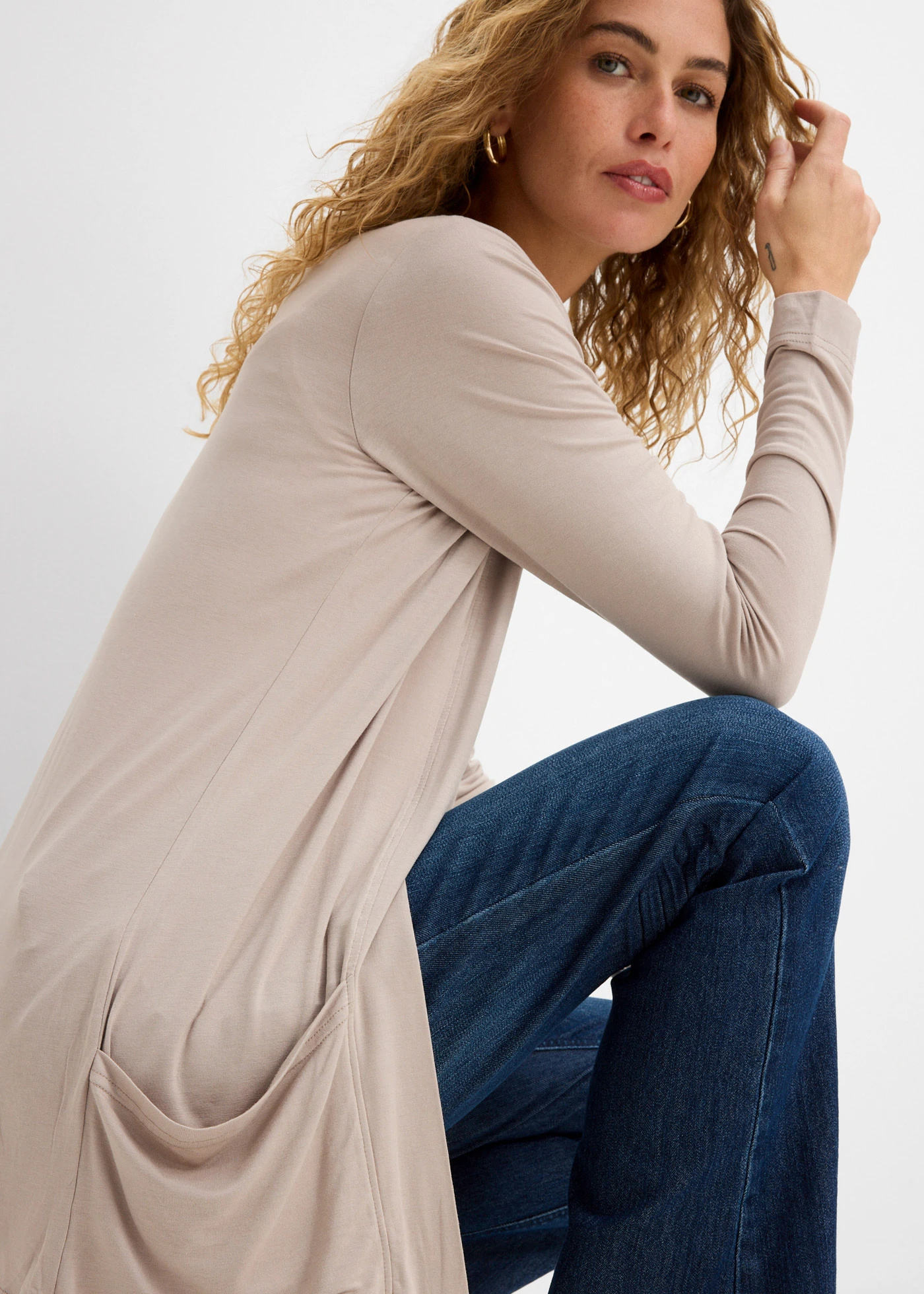 Gilet en jersey doux • grès • Boutique bonprix