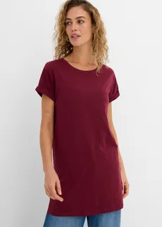 Longshirt van katoen, Kleur: esdoornrood