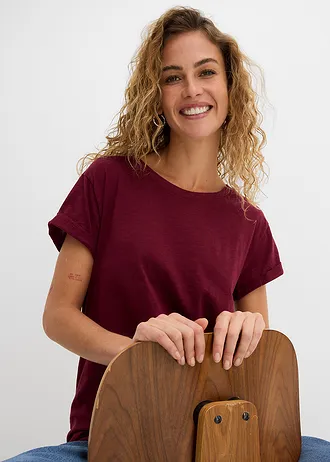 Longshirt van katoen • esdoornrood • bonprix online shop