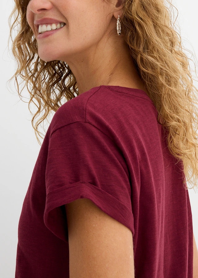 T-shirt long 100% coton • rouge érable • product-page.page-title-suffix
