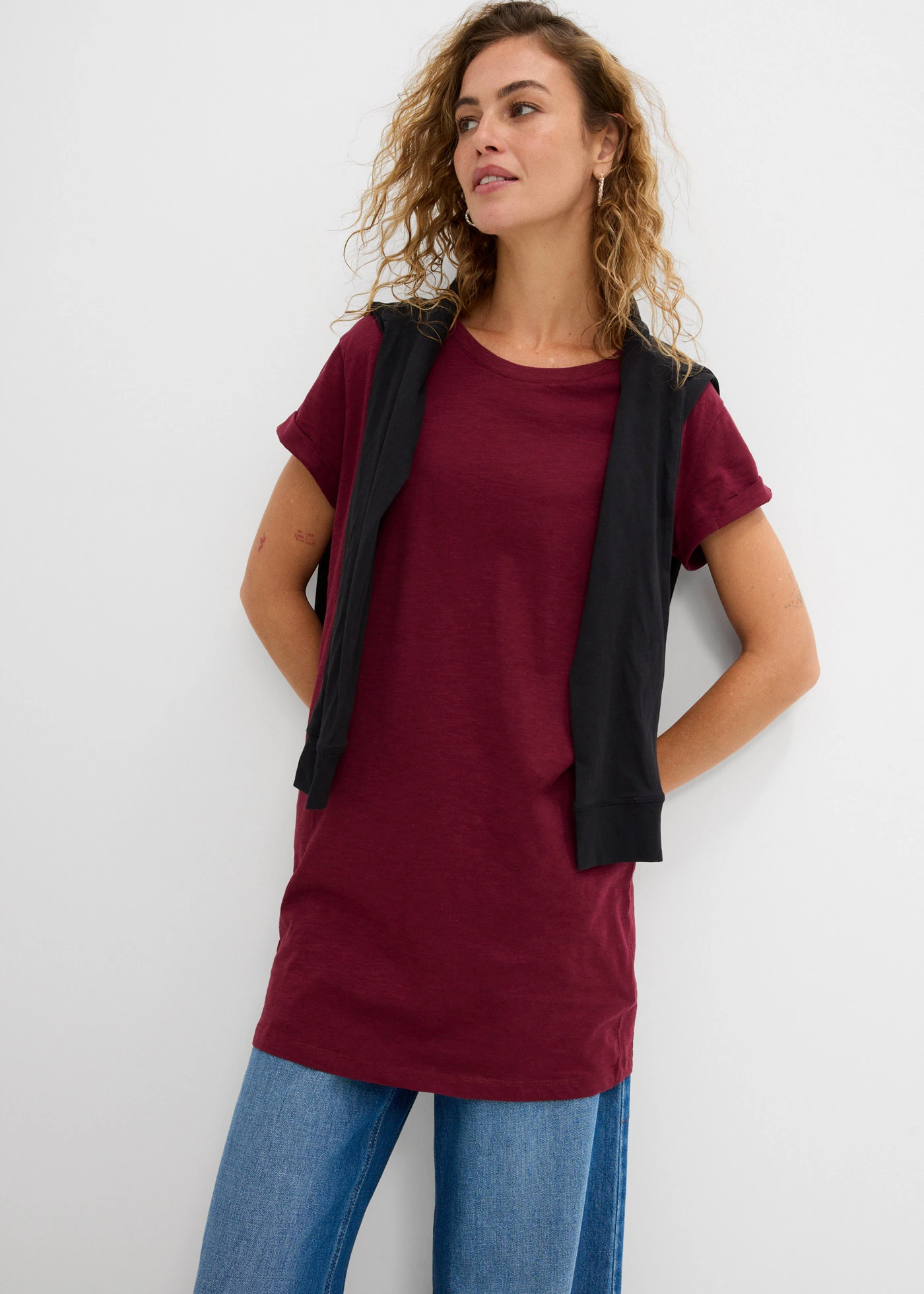 Longshirt van katoen • esdoornrood • bonprix online shop